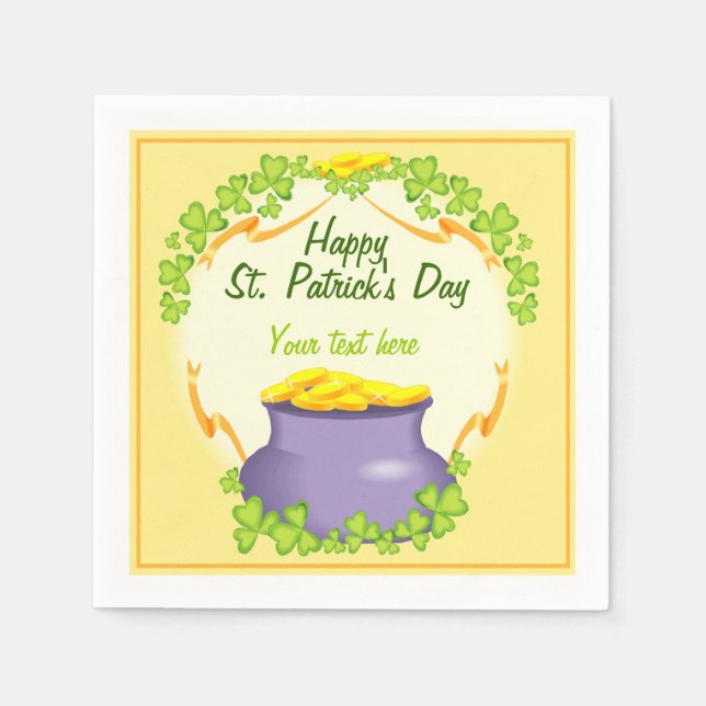 Irish Pot of Gold Napkins (Front)