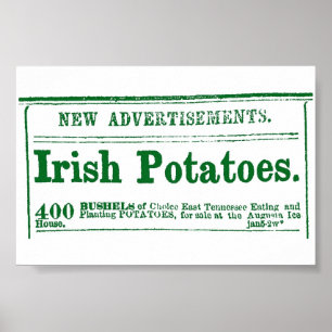 Irish Potato Newspaper Advertisement Civil War era Poster