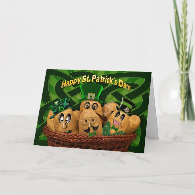IRISH POTATOES - ST. PATRICK'S DAY - POTATO FAMILY CARD (Front)