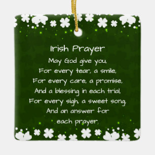 Irish Prayer and Blessing Personalized Christmas Ceramic Ornament