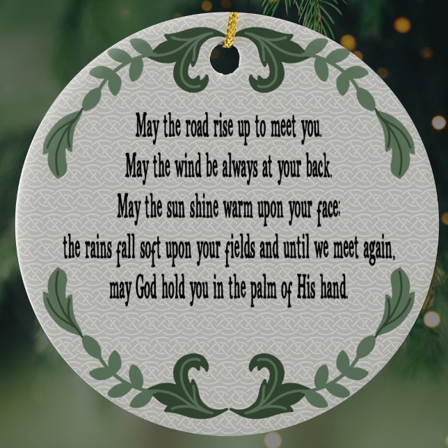 Irish Prayer Blessing Loving Memory Ceramic Ornament (Irish Blessing Keepsake Memory Ornament to remember someone special. Decoration for Christmas )