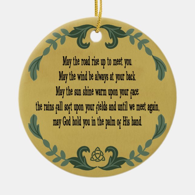 Irish Prayer Blessing Loving Memory Remembrance Ceramic Ornament (Front)