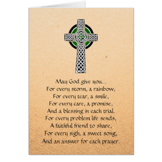 Irish Prayer Celtic Cross Greeting Card