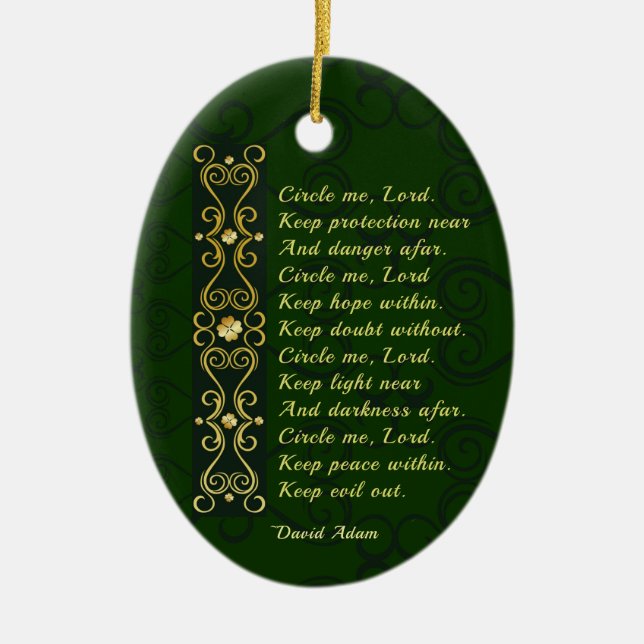 Irish Prayer, Circle me Lord, Ceramic Ornament (Front)