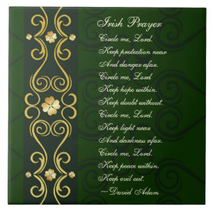 Irish Prayer, Circle me Lord, Ceramic Tile