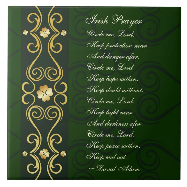 Irish Prayer, Circle me Lord, Ceramic Tile (Front)