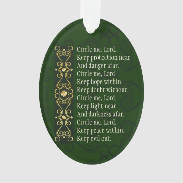 Irish Prayer Circle Me Lord Personalised Christmas Ornament (Front)