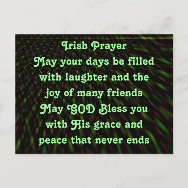 Irish Prayer postcard (Front)