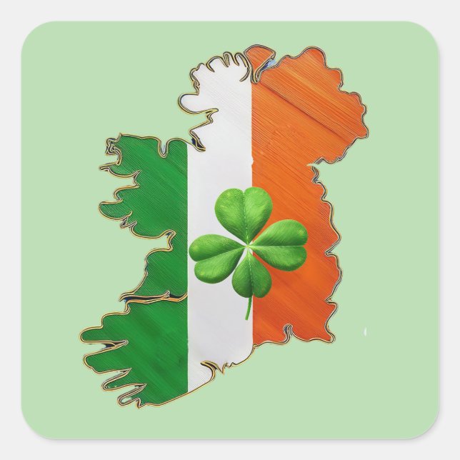 IRISH PRIDE and four leaf clovers-- Square Sticker (Front)
