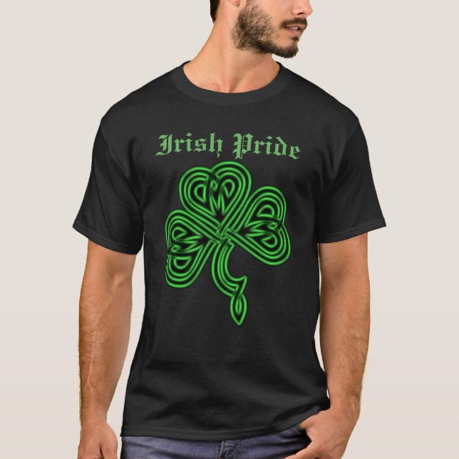 Irish Pride Lucky Celtic Shamrock T-Shirt (Front)