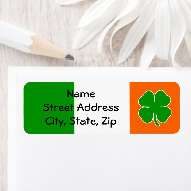 [Irish Pride] Shamrock Flag Return Address Label (Insitu)