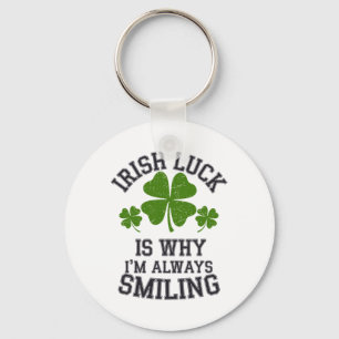 Irish Pride St Patricks Day Shenanigans Shamrock G Key Ring