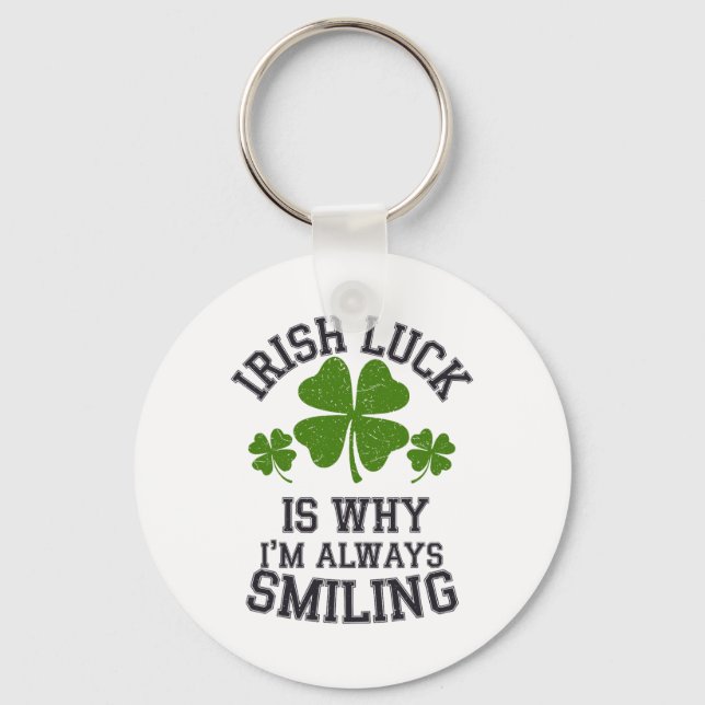 Irish Pride St Patricks Day Shenanigans Shamrock G Key Ring (Front)