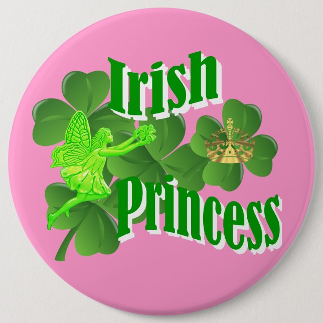 Irish princess 6 cm round badge (Front)