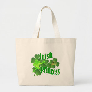 Irish princess and fairy large tote bag