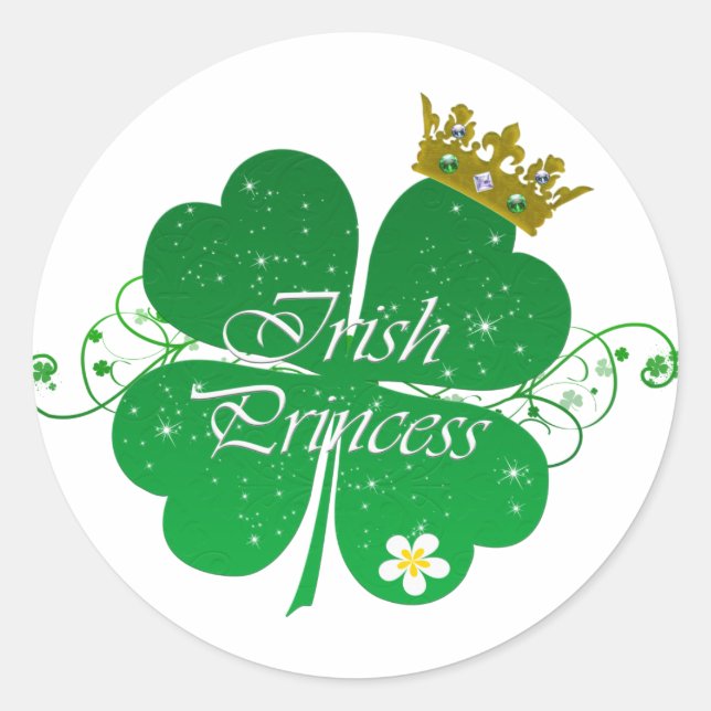 Irish Princess Classic Round Sticker (Front)
