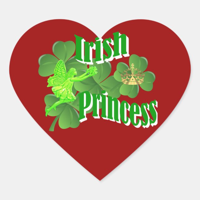 Irish princess heart sticker (Front)