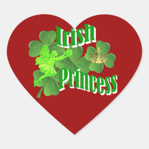 Irish princess heart sticker