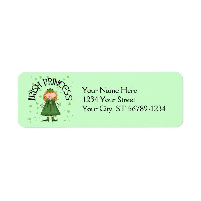 Irish Princess Redhead Return Address Label (Front)