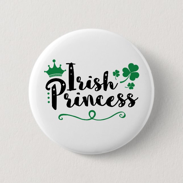 Irish Princess Women St Patrick's Day Script 6 Cm Round Badge (Front)