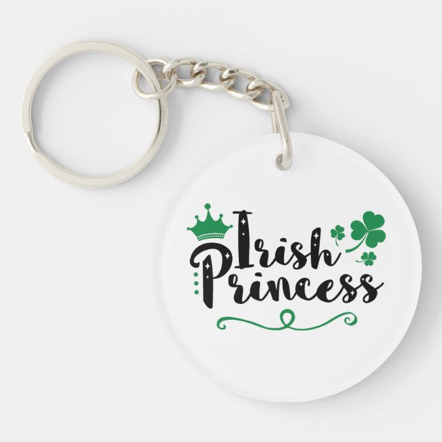 Irish Princess Women St Patrick's Day Script Key Ring (Front)