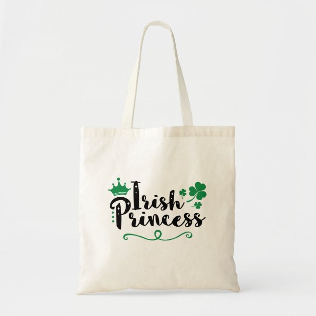 Irish Princess Women St Patrick's Day Script Tote Bag (Front)
