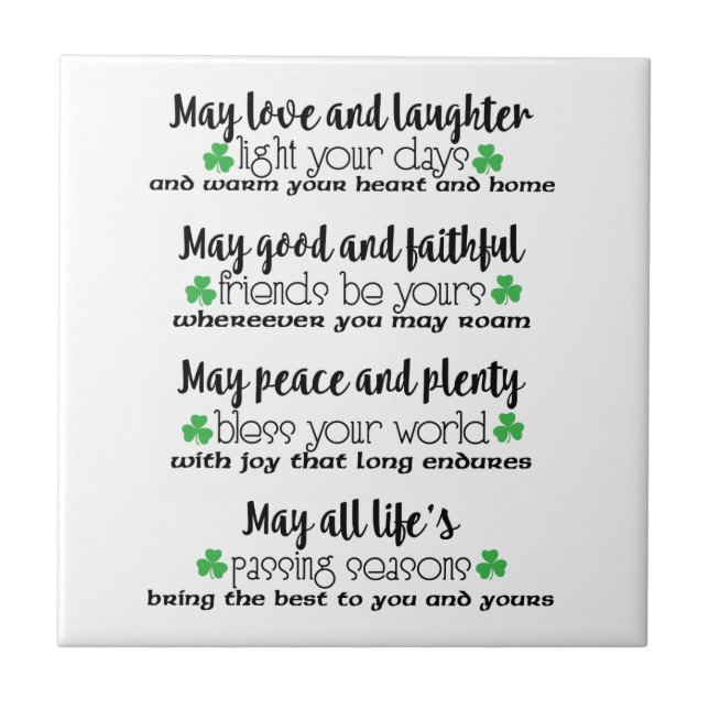 Irish Proverb Blessing Ceramic Tile (Front)