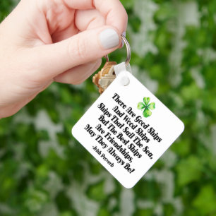 Irish proverb friendship quote good ships friend key ring