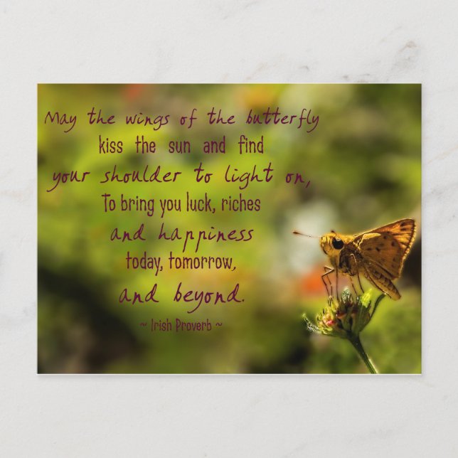 Irish Proverb Motivational Postcard (Front)