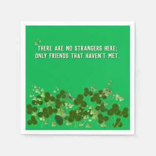 Irish proverb with shamrocks napkin