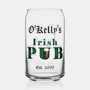 Irish Pub Bar Pint Beer Soda Can Glass Drinkware