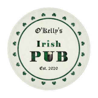 Irish Pub Bar Tavern Decorative Glass Cutting Board
