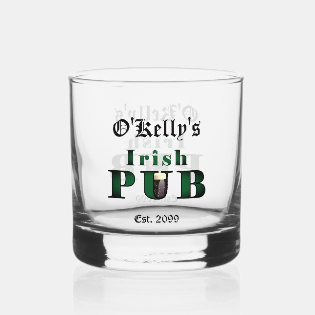 Irish Pub Bar Whiskey Rock Glass Drinkware (Front)