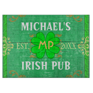 Irish Pub Create Your Own Home Bar Personalised Cutting Board