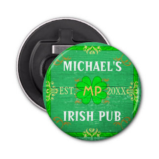 Irish Pub Green Your Name Customisable Bottle Bottle Opener