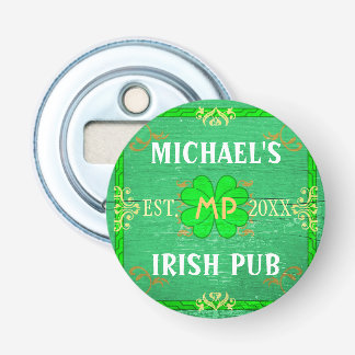 Irish Pub Green Your Name Customisable Bottle Opener