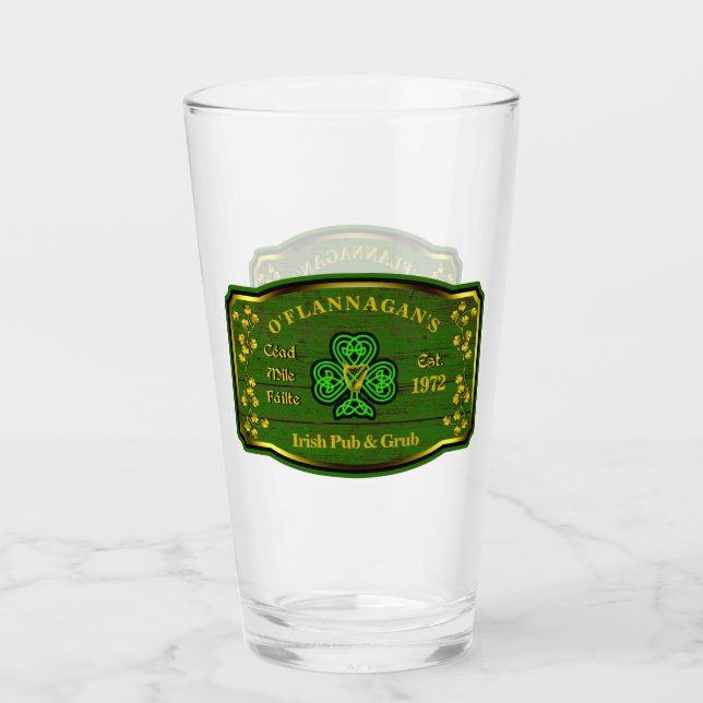 Irish Pub Personalised Pint Glass (Front)