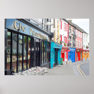 irish pubs and retaurant fronts poster