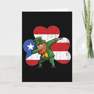 Irish Puerto Rico Dabbing Leprechaun St Patricks D Card