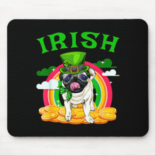 Irish Pug Funny St Patricks Day Leprechaun Dog Men Mouse Pad