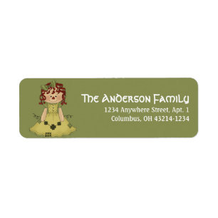 Irish Raggedy Doll St. Patrick's Address Label Return Address Label