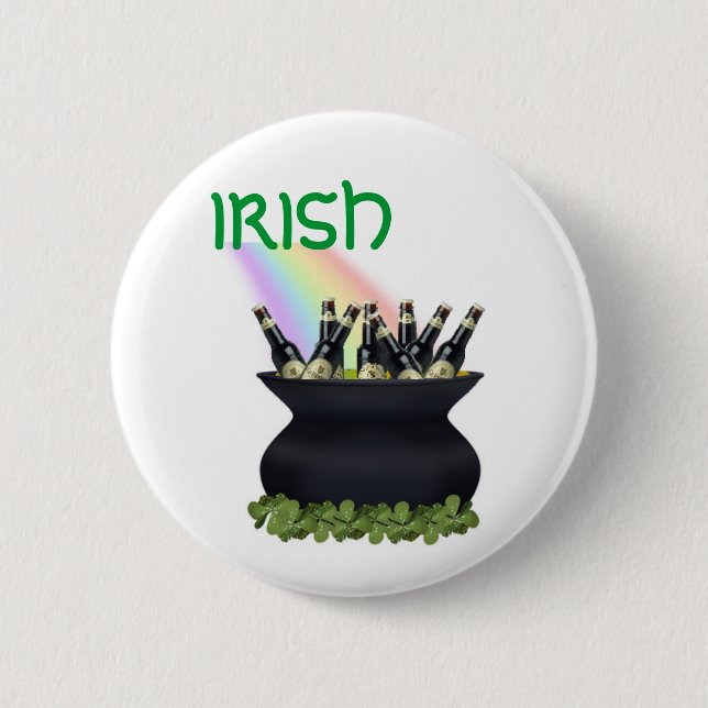 Irish Rainbow Beer Button (Front)