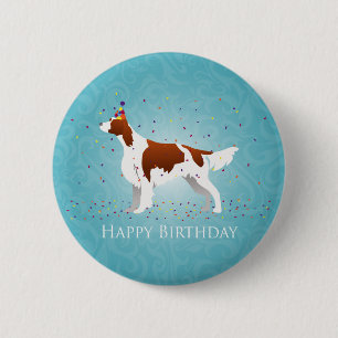 Irish Red and White Birthday Design 6 Cm Round Badge