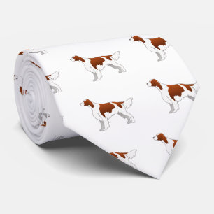 Irish Red and White Setter Basic Illustration Tie