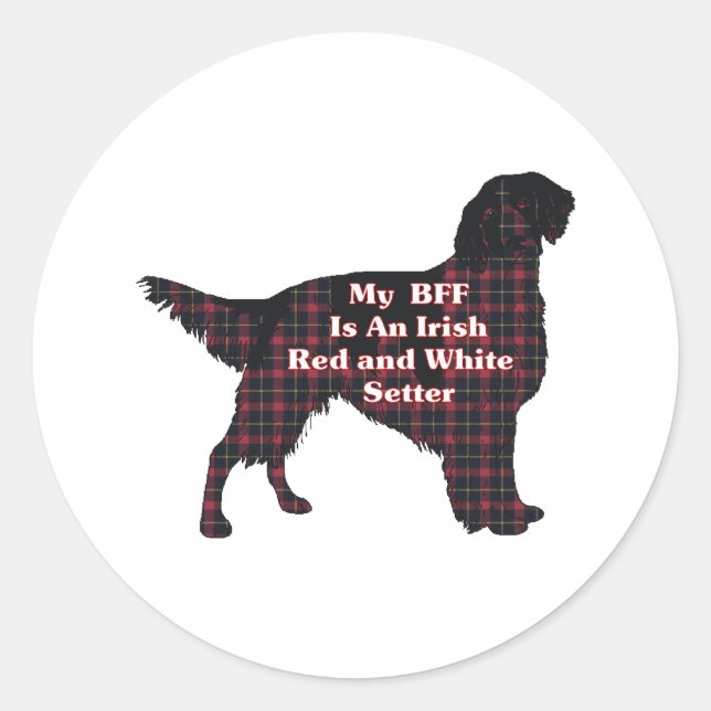 Irish Red And White Setter BFF Sticker (Front)