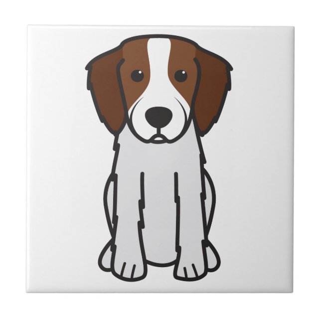 Irish Red and White Setter Dog Cartoon Ceramic Tile (Front)