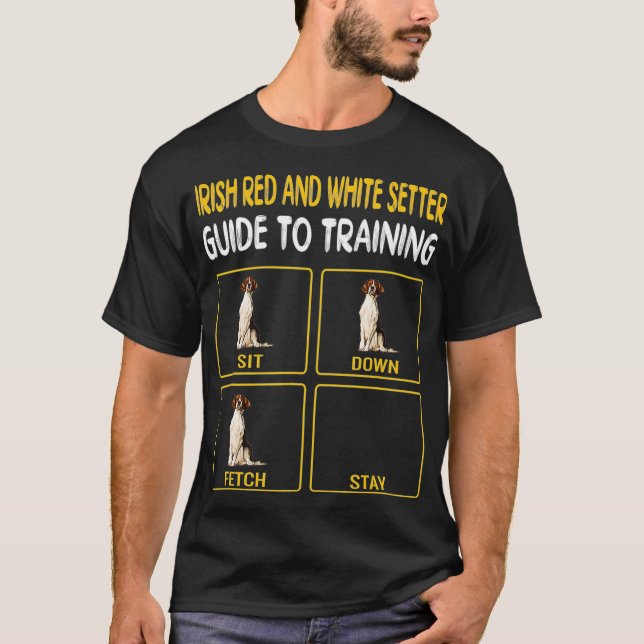 Irish Red and White Setter Guide To Training Dog T-Shirt (Front)