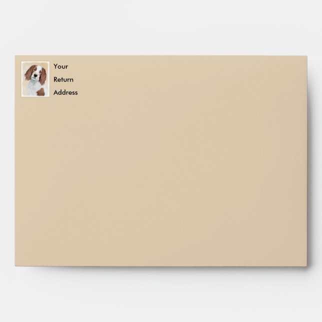 Irish Red and White Setter Painting - Original Art Envelope (Front)