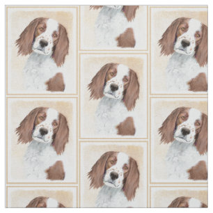 Irish Red and White Setter Painting - Original Art Fabric