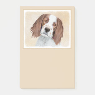 Irish Red and White Setter Painting - Original Art Post-it Notes